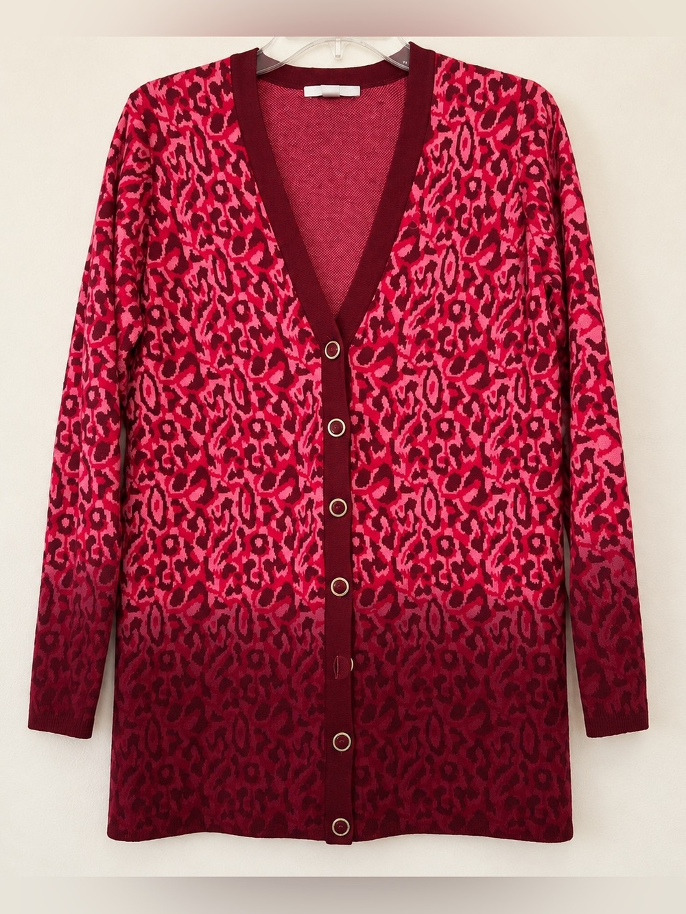 Patterned Red Knit Cardigan – Work to Weekend Versatility NWOT S #2383